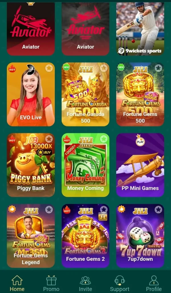 Naya24 game interface